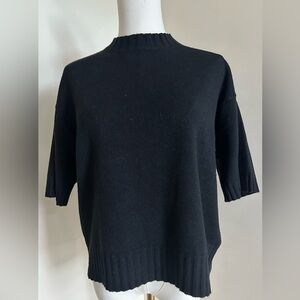 Black Short Sleeve Sweater- One Size-NWOT